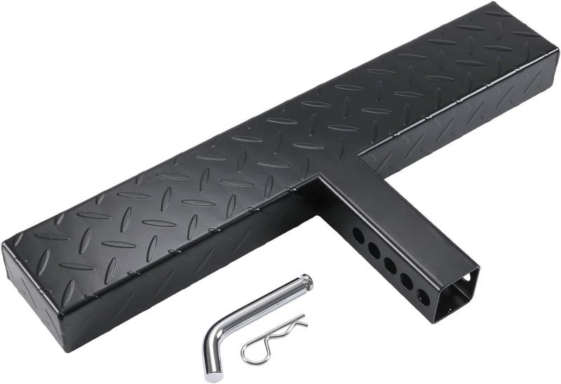 DICMIC Hitch Step Anti Slip and Rust Towing Bumper Guard for Most Car SUV Truck Pickup with Pin Fit 2 Inch Receiver, 23.5 Inch Length, Weight Capacity 500 LBS - Image 1